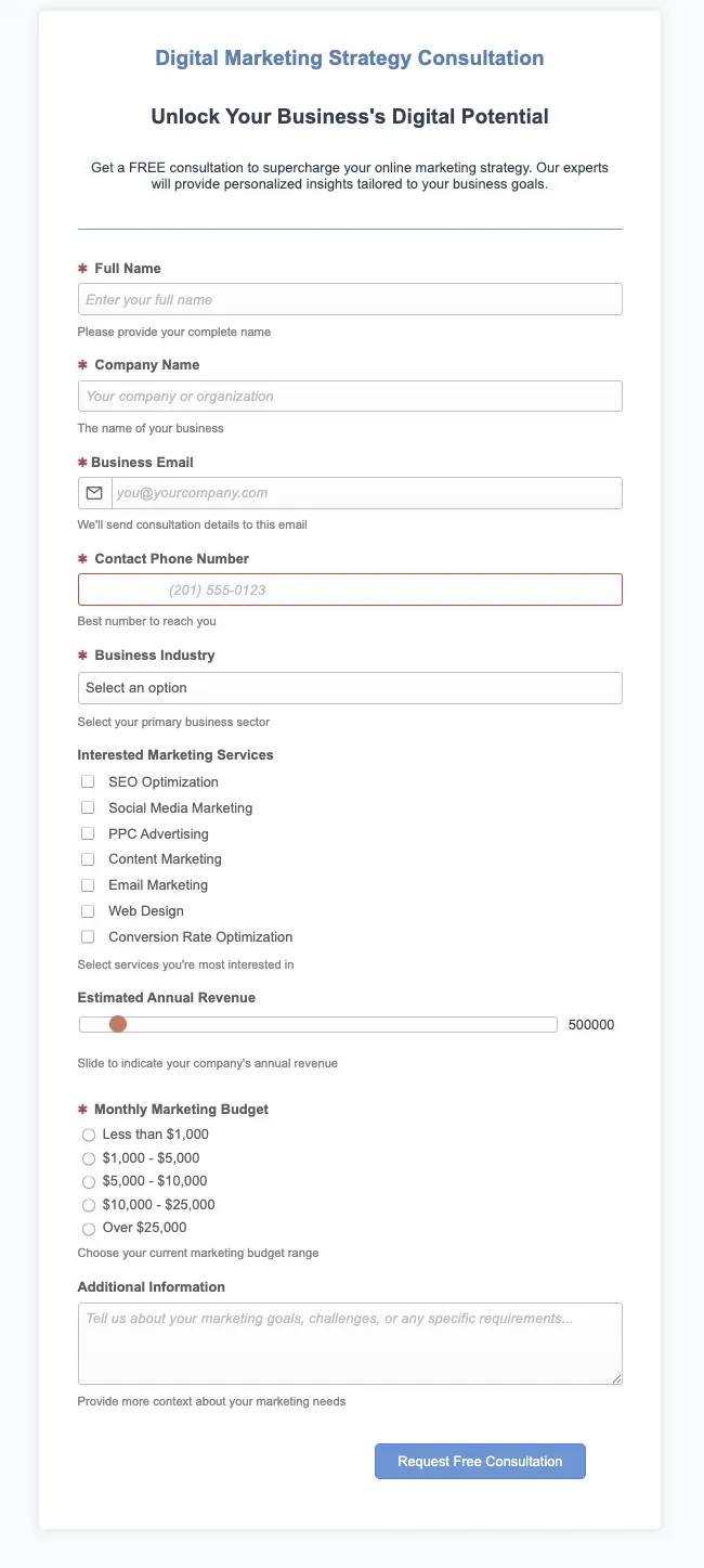 Preview of Digital Marketing Strategy Consultation