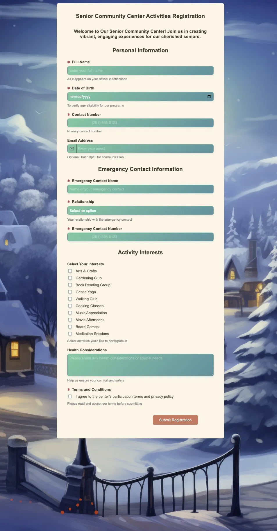 Preview of Senior Community Center Activities Registration